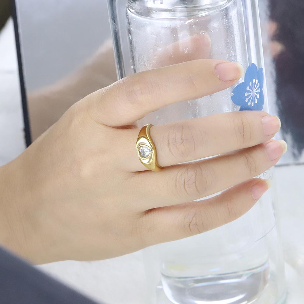 VQYSKO блестящее кольцо с цирконием и кристаллами в форме сердца, эффектное минималистическое кольцо для современных подарков подружке невесты, подарок на годовщину для женщин