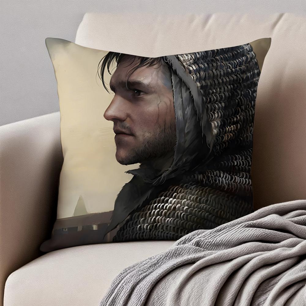 Historical Game KKingdom Come Deliveranc Cushion Cover Pillowcase Antidustmite Invisible Zipper Short Plush Sofa Cushion