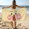 Funny colorful E-expressionS Cartoon Towel Beach Towel Oversized Quick Dry Towel Absorbent Soft Swim BeachTowels for Men Women