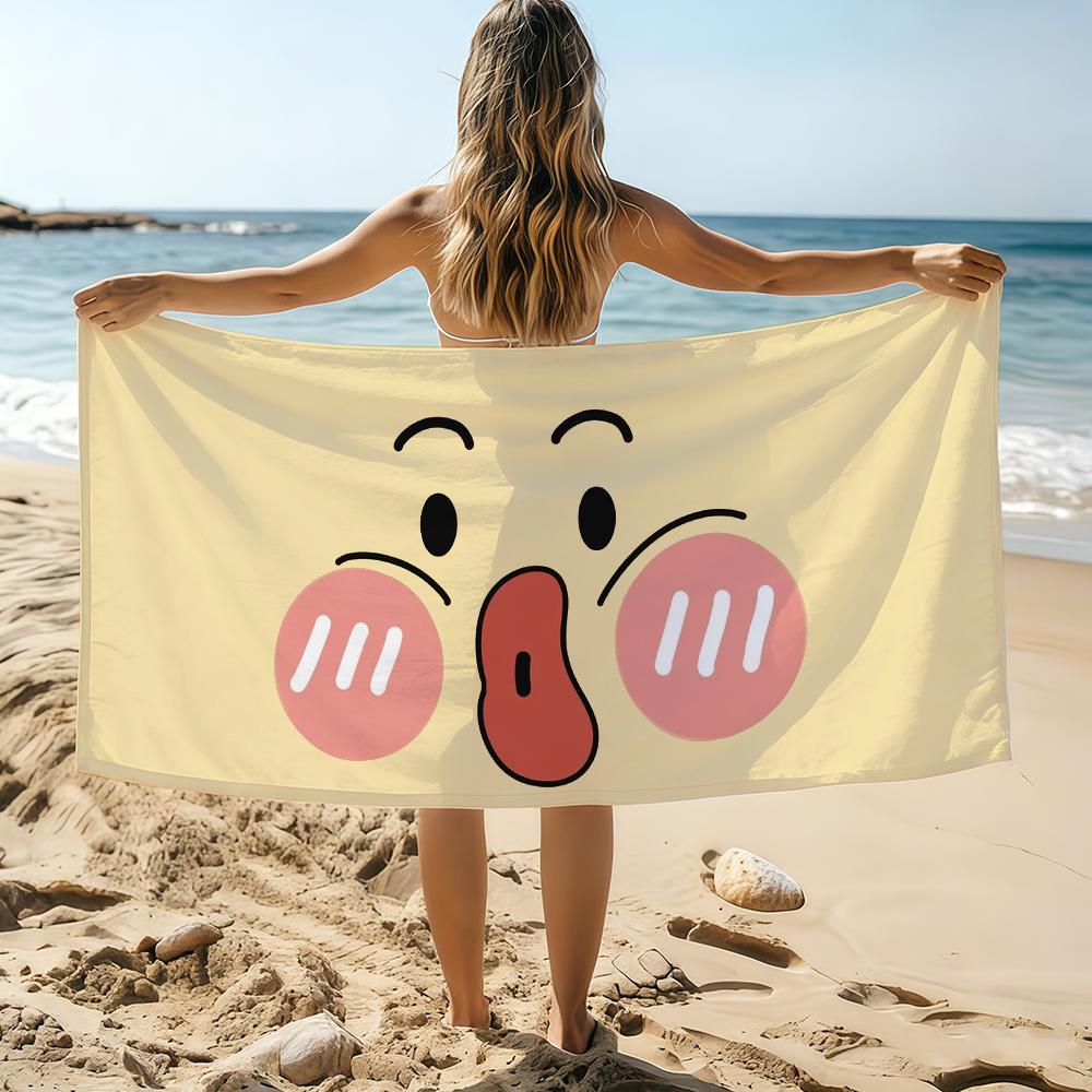 Funny colorful E-expressionS Cartoon Towel Beach Towel Oversized Quick Dry Towel Absorbent Soft Swim BeachTowels for Men Women