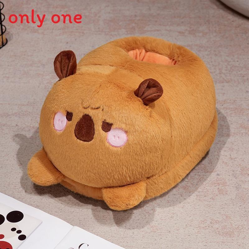 Cartoon Cat Warm Slippers With Plush Cotton Interior Indoor Couples Warm Footwear For Winter