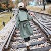Куртки для девочек, однотонная детская ветровка с бантом, пальто, Тренч, весенне-осенняя куртка для девочек