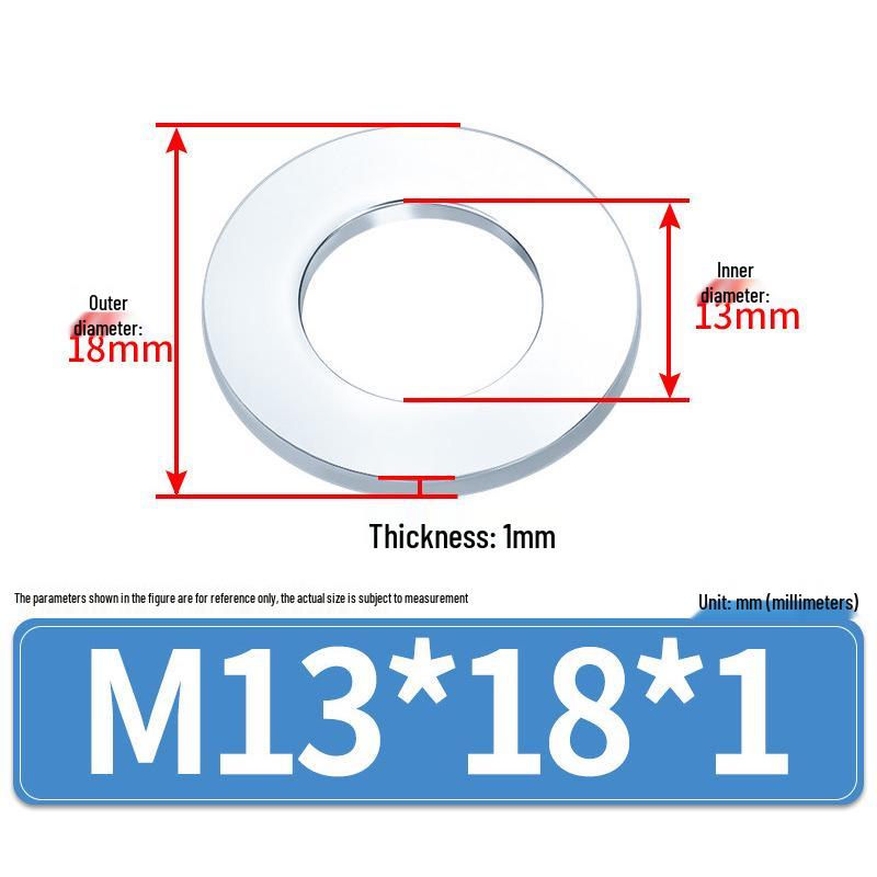 Очень большие оцинкованные металлические плоские шайбы - Размеры от M1.6 до M14