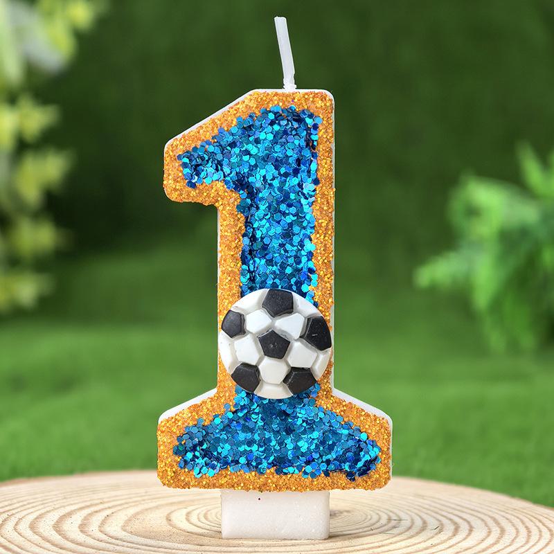 Vitality Football 0-9 Free Matching Combination Digital Candles Birthday Candles Are Perfect For High-End Baking Cake Decoration