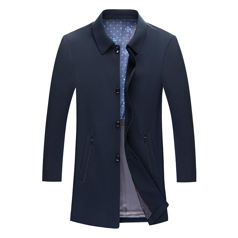 Весенне-осенний пиджак из шелка тутового шелкопряда, повседневный свободный топ на пуговицах для отца среднего возраста, мужская куртка для папы средней длины