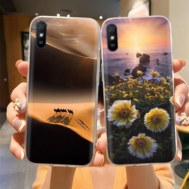 Чехол для Redmi 9A Милый корпус Для телефона Redmi 9AT Чехол для телефона Прекрасный мультяшный Мягкий ТПУ Прозрачный силиконовый бампер Для Xiaomi Redmi 9A