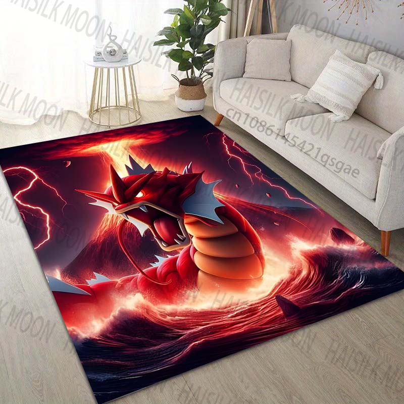 Japan Pokémon Gyarados Print Carpet for Living Room Bedroom Kid's Room Home Decor Area Rug Sofa Cloakroom Play Mat for Gifts