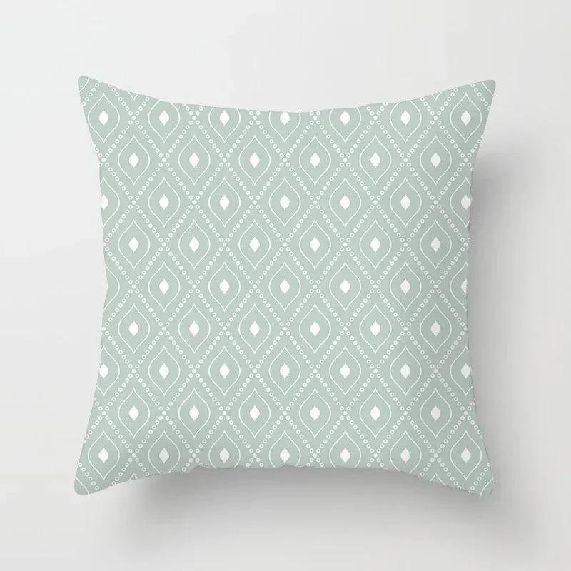 Modern Geometric Print Pillowcase Sofa Lumbar Pillowcase Mint Green Pillowcase Home Decoration Cushion Cover