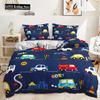 Зимнее постельное белье из микрофибры для детей, мультяшные игрушки, машинки, инженерная техника, автобусы, такси, одеяло, комплекты постельного белья, пододеяльник + наволочки