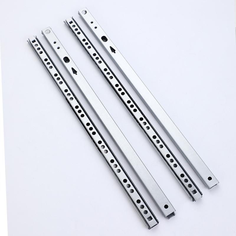2Set Smooth Glide Bearing Drawer Slides 17Mm Wide Two Way Slide Drawer Glides 8"-17" Hardware Accessories Drawer Rail