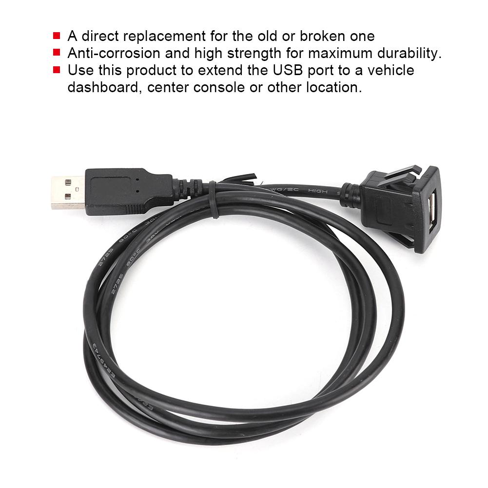 Кабель-адаптер для приборной панели USB 2.0, однопортовый аудиоудлинитель для автомобиля, мотоцикла