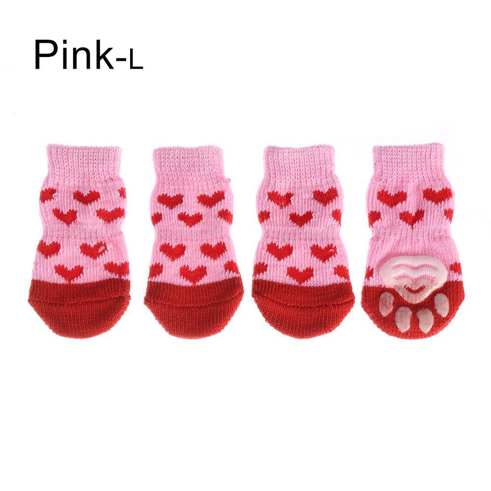 4Pcs/set New Pet Supplies Candy Color Anti-Slip Knitted Socks Puppy Boots Dog Shoes