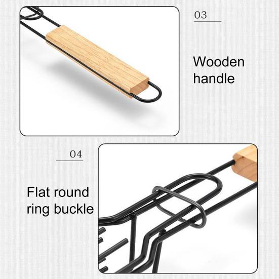 2 шт. решетка для барбекю со щетками Эргономичная деревянная ручка Просторный дизайн Высокая температура