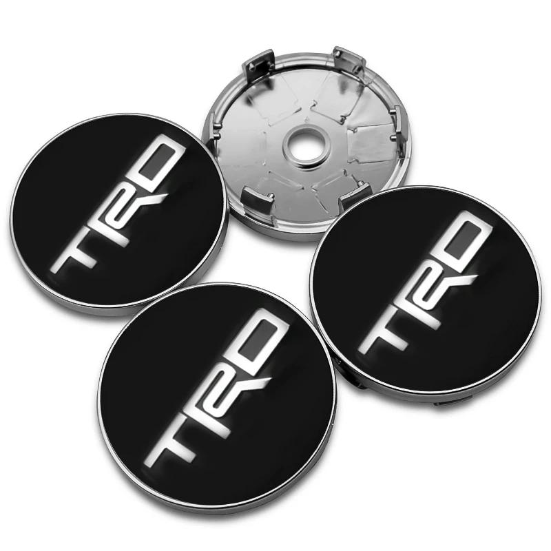 For Toyota YarXP114Pcs For Toyota TRD Corolla Auris Yaris Prius Highlander 60mm 56mm Car Wheel Center Hub Cap Rim Cover Stickers Badge Accessories