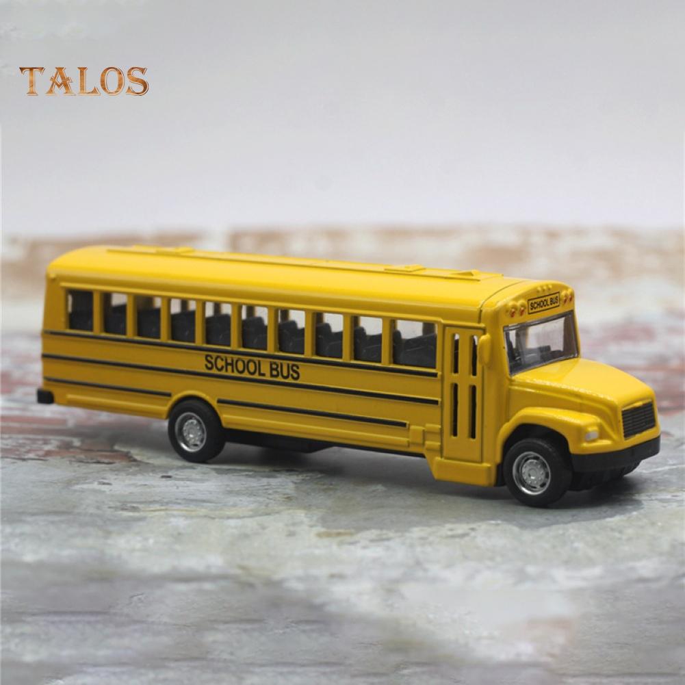 Talos Alloy Pull Back Модель школьного автобуса Коллекция автомобилей Детский автомобиль Игрушка
