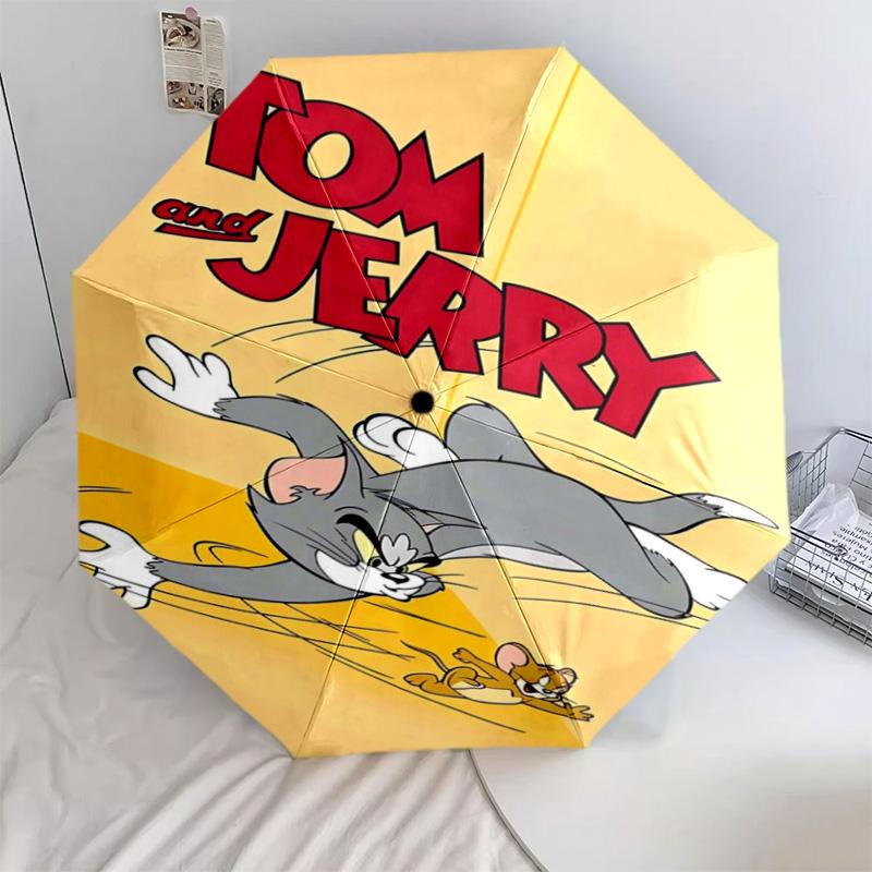 1 шт. Автоматический складной зонт - Мультяшный узор, Портативная и складная конструкция с 46 спицами, Рождественские и новогодние подарки