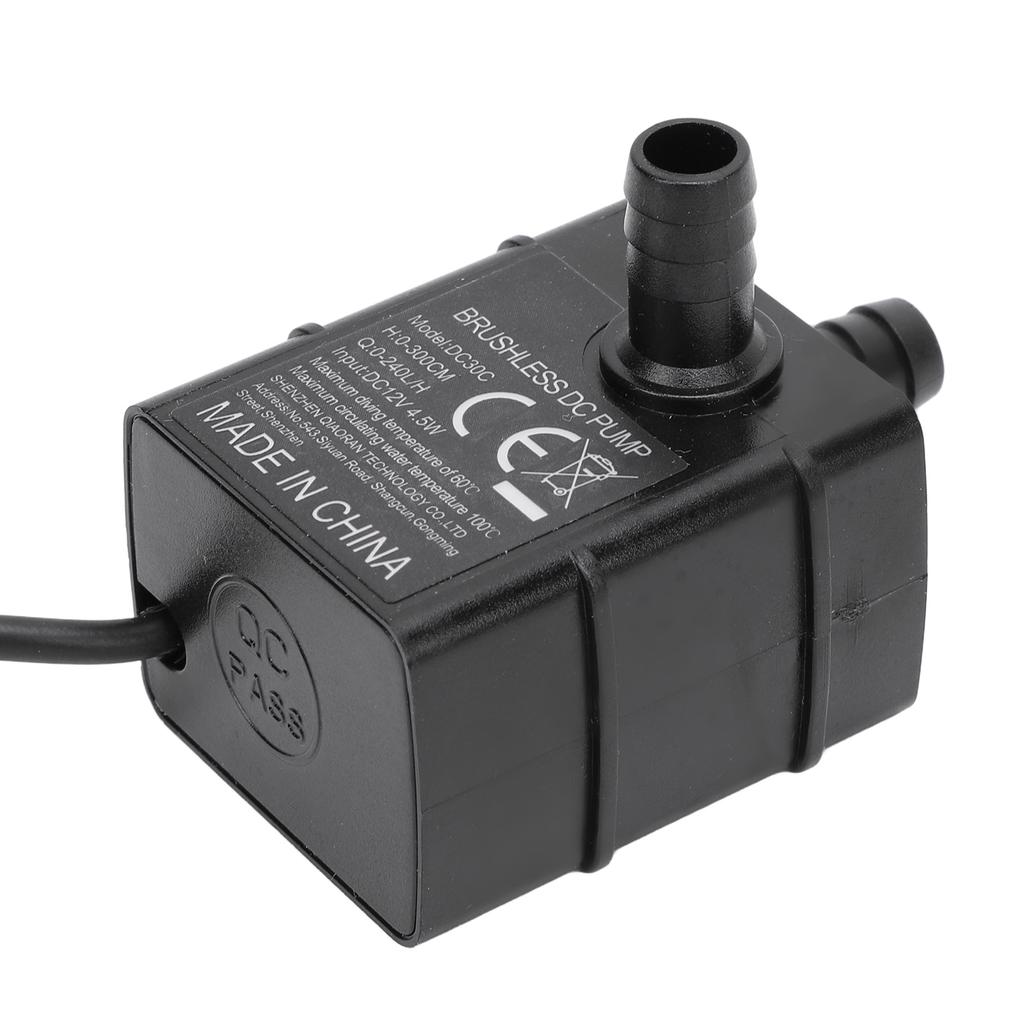 Микро Погружной Насос DC 12В 4.5Вт 240Л/Ч 300см Подъем IP68 Бесщеточный Насос для Водного Фонтана со Светодиодом