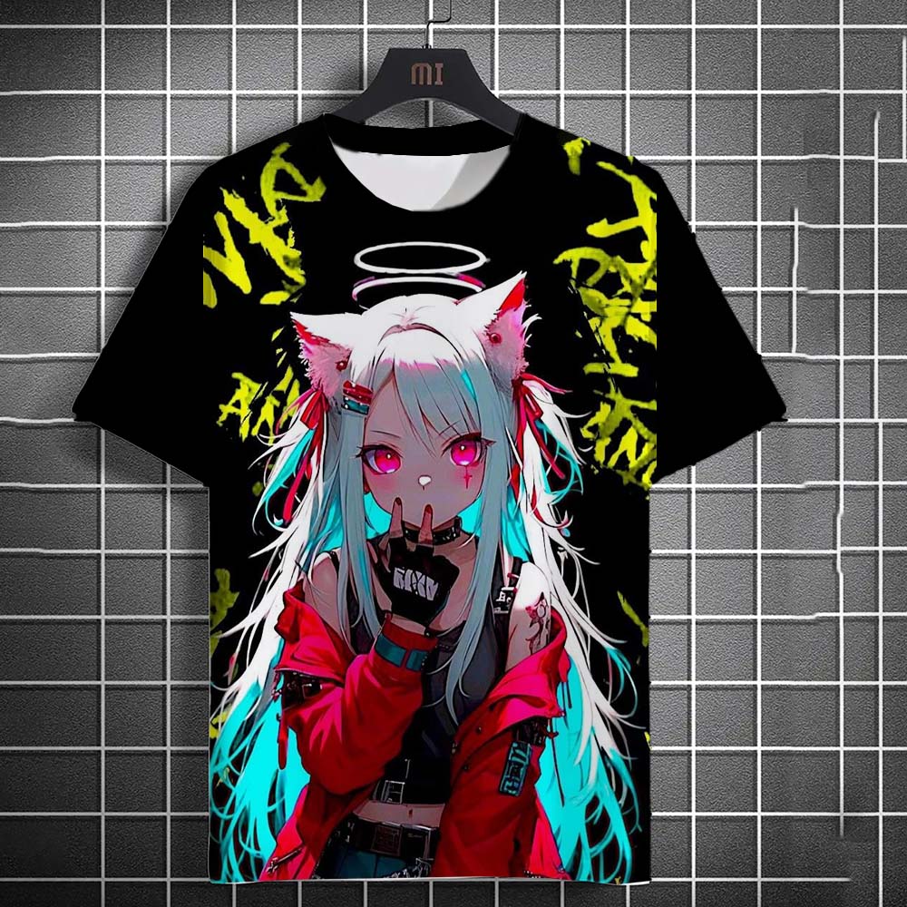 Мужская футболка Мода Мультяшная Сексуальная девушка графические футболки Лето Повседневная харадзюку уличная одежда 3D-принт Хип-хоп Унисекс Топ Футболки