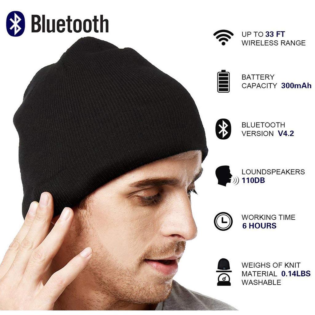Bluetooth Музыка Беспроводная связь Bluetooth 4.2 Вязаная шапка с 2 динамиками для наушников и микрофоном для мужчин и женщин, рождественские подарки