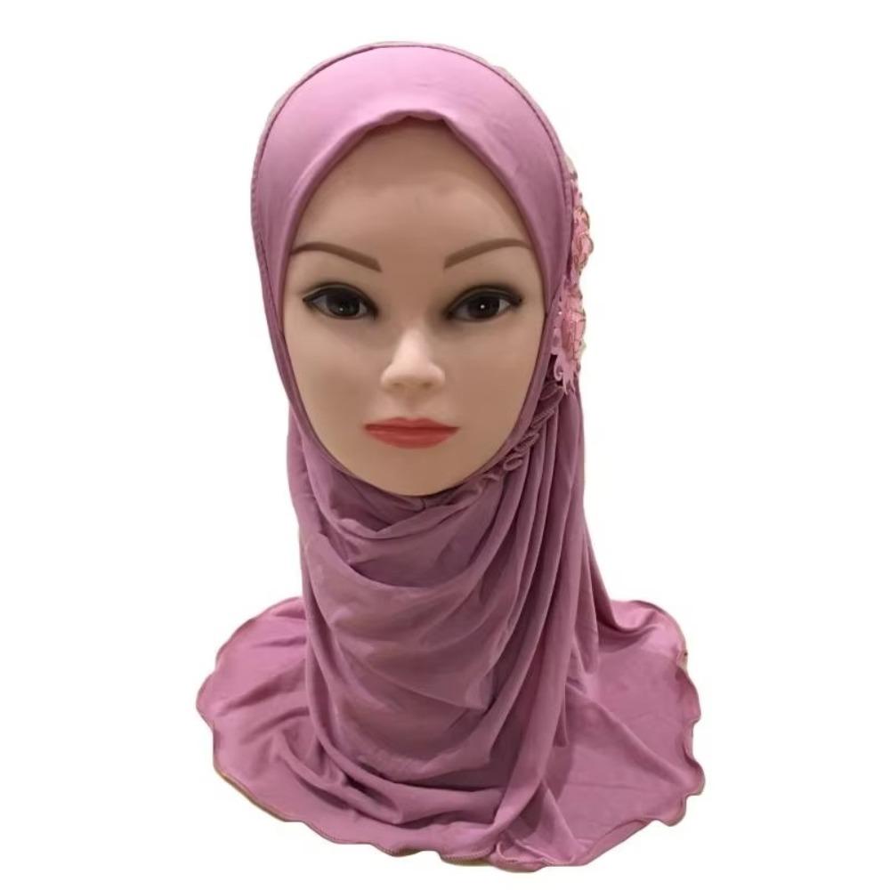 Эластичные детские хиджабы 50 см Исламские шарфы шали Девочки Мусульманский хиджаб Молитвенная шапочка Для девочек от 2 до 7 лет