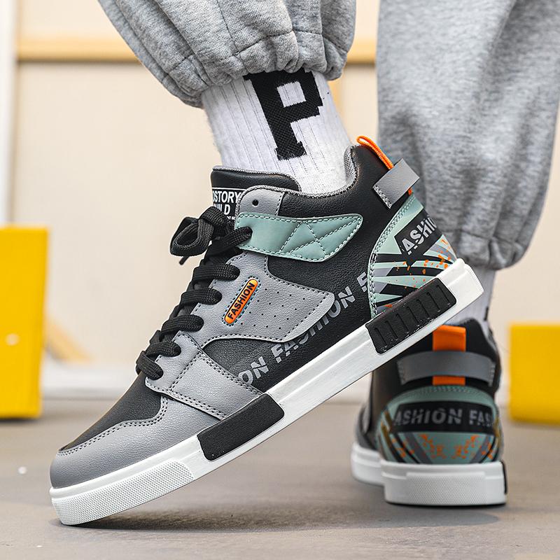 Men’s White Sports Shoes Casual Shoes Street Style Running Sneakers Shoes for Students Over Sized Winter Shoes High Top