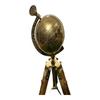 Set of 2 Globes with Wooden Stand, Brass Navigation Table,