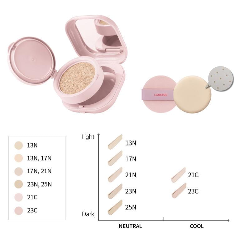 LANEIGE Neo Cushion Glow + Refill #23N1 Sand AUTHENTIC STORE