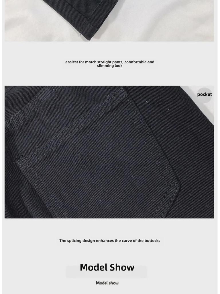 Корейский шик, черные узкие прямые джинсы с высокой талией для женщин