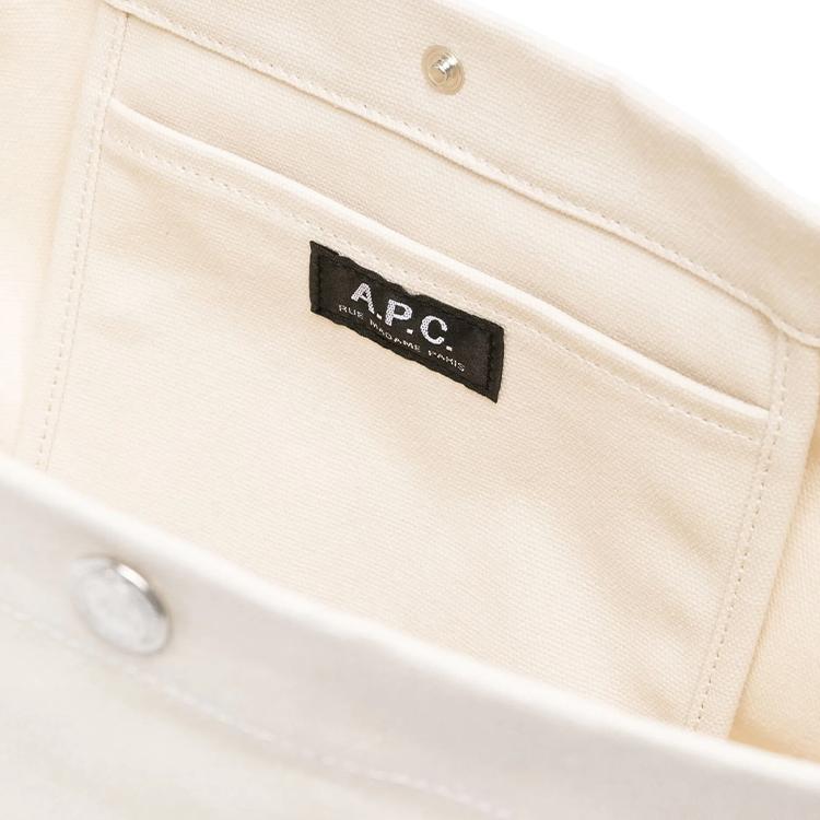 A.P.C Сумка через плечо с логотипом Journal Регулируемый плечевой ремень Переработанный хлопок Маленькая женская сумка через плечо Светло-бежевый PSAJZM67010BAA