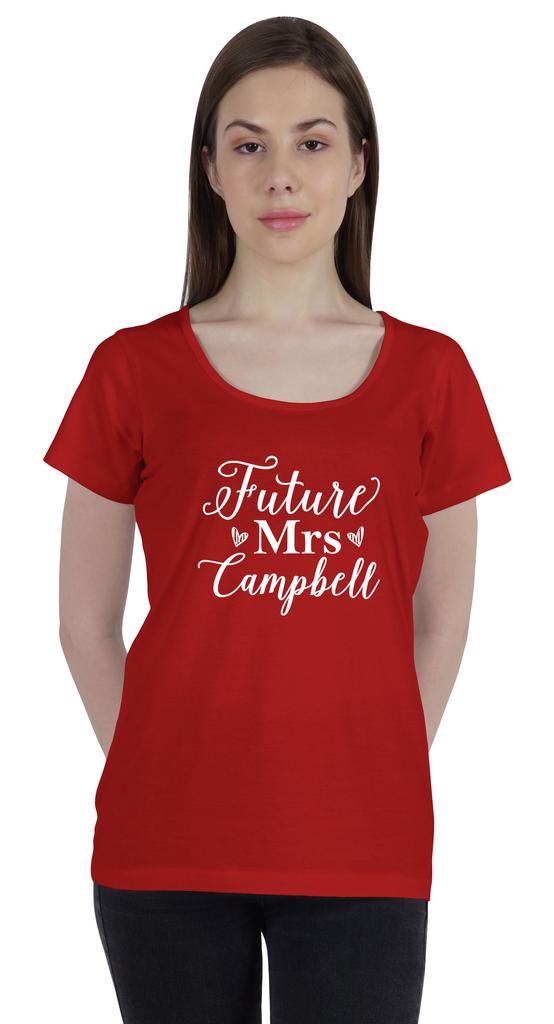Inkdotpot Персонализированная женская футболка с надписью «Будущая миссис» на свадьбу