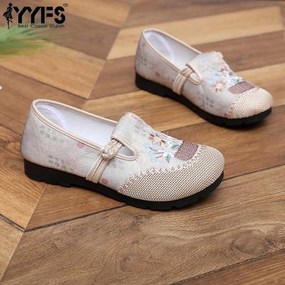 Весенне-осенние новые тканевые туфли женские одинарные туфли новый китайский стиль этнический стиль вышитые туфли мягкая подошва слипоны
