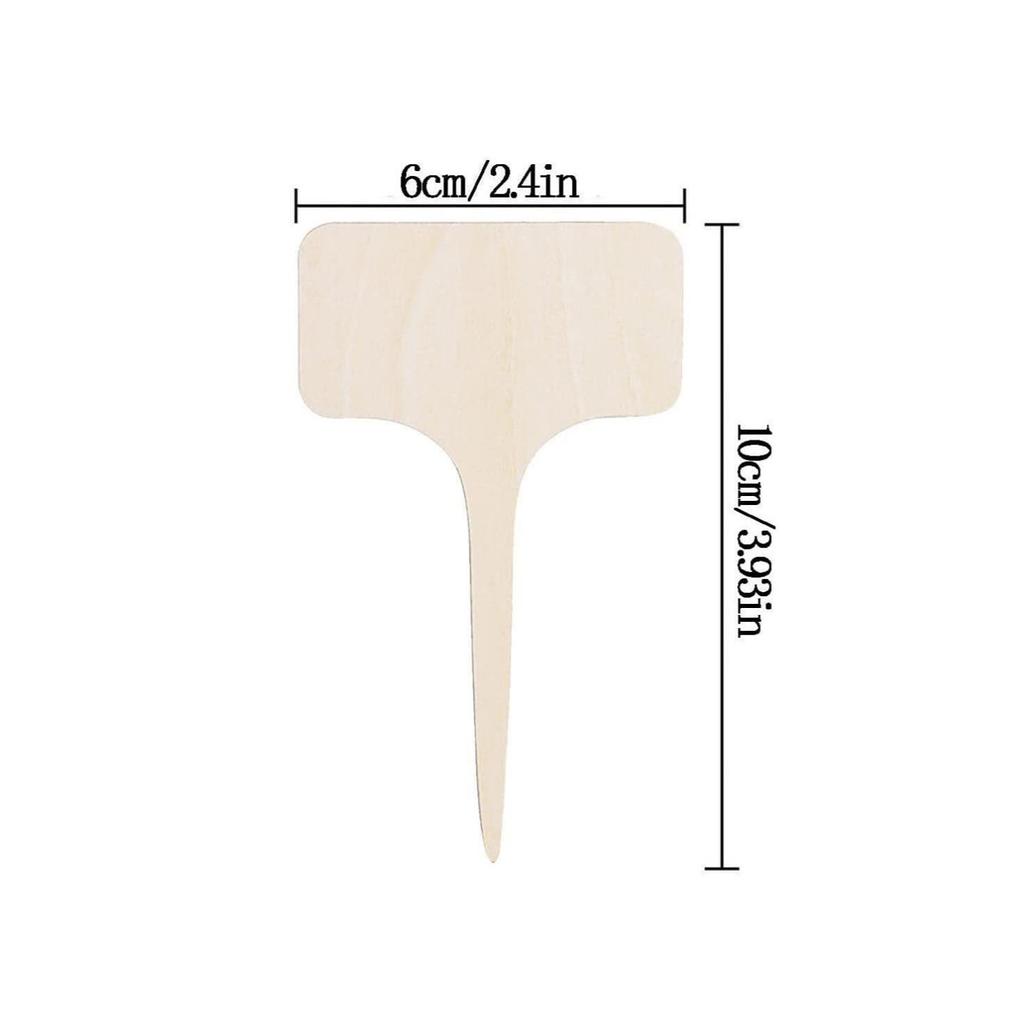 20/40/60Pcs Wooden Plant T-Type Labels Fruit Dessert Flower Pot Handwritten Marker Garden Seed Christmas Party Food Sign Tag