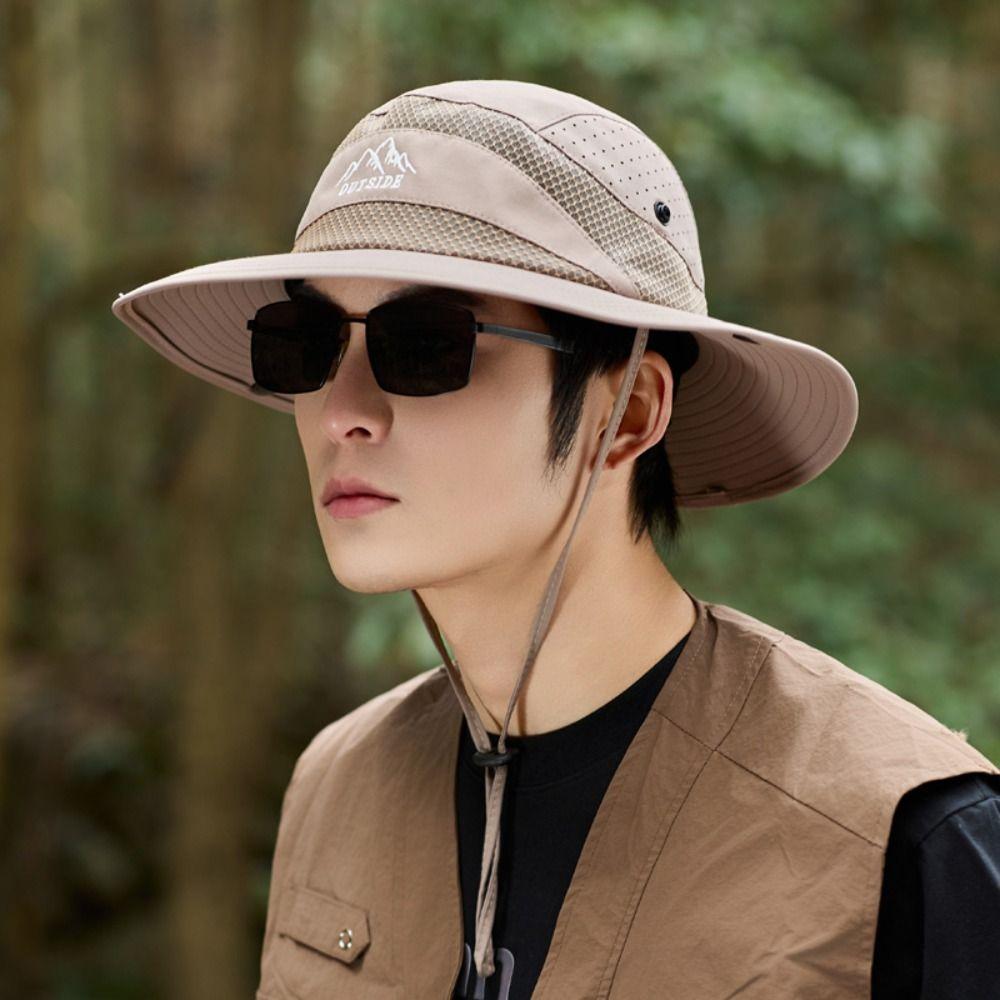 Quick-dry Men Fisherman's Hat Nylon Sun Hat Simple Folding Bucket Hat  Summer