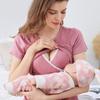 Maternity Nursing T-shirts Nursing Tops for Pregnant Women Short-sleeved Clothes Bottoming Breastfeeding Summer Postpartum Feeding Vests