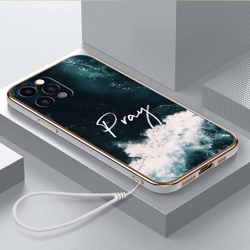 Роскошный чехол для телефона из ТПУ с ремешком для iPhone 6 6s 7 8 Plus SE XR XS 11 12 13 14 15 Pro Max Мягкие чехлы A40 Стих из Библии Иисус Христос Христианин