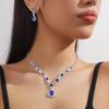 Bridal Jewelry Set: European-American Crystal Teardrop Necklace & Earrings