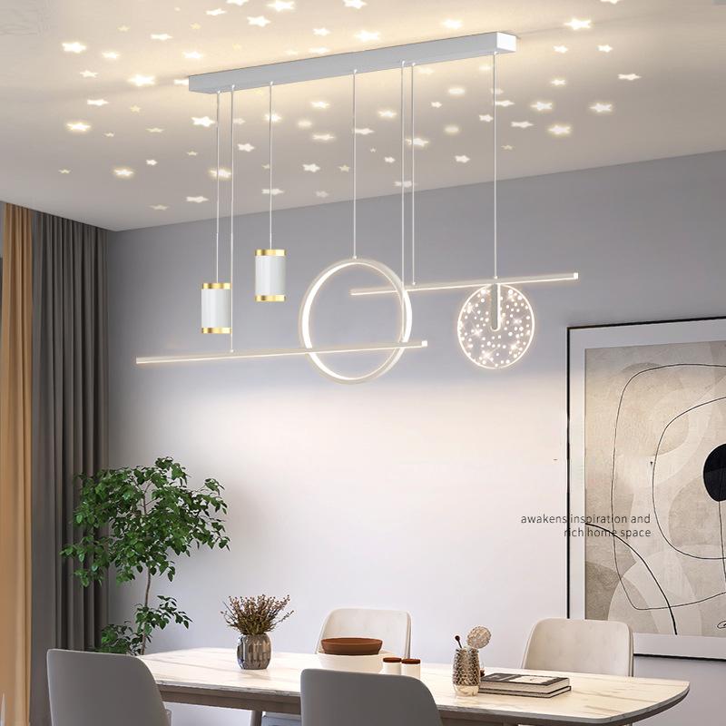 Звезда Столовая Люстра Современный Минималистский Минималистский Длинный Бар Свет Обеденный Стол Освещение Столовой