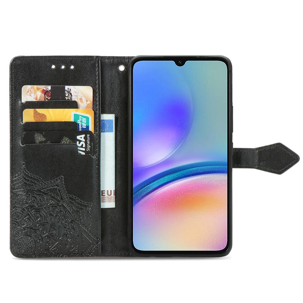 For Samsung Galaxy A05s 4G Magnetic Phone Case Embossed Mandala Pattern Cover