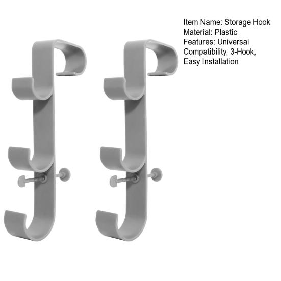 Pool Pole Hook Pool Skimmer Net Holder 3-Hook Pool Pole Hanger Pool Accessories Holder for Above Ground Pools Pool Brush Water Pipe