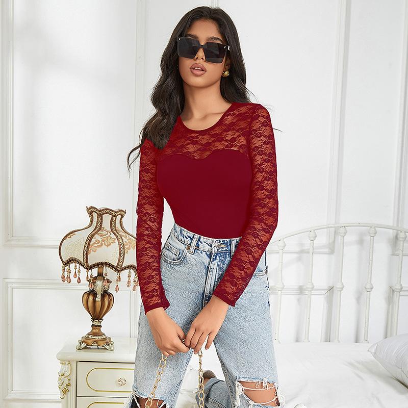 Сексуальное нижнее белье сексуальные красотки кружева тонкий тонкий длинный рукав комбинезон танец йога праймер