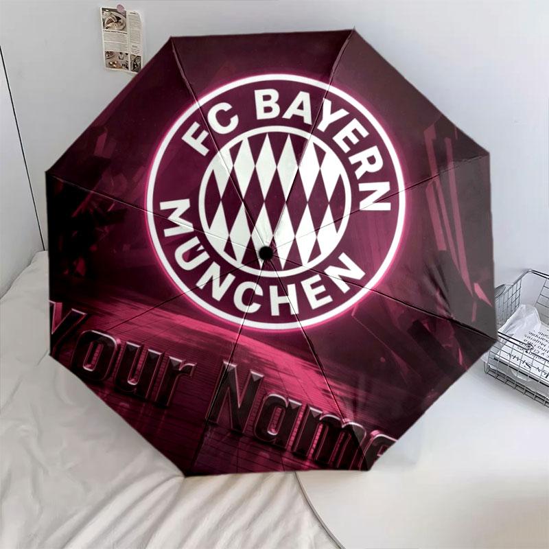 1 шт. Автоматический складной зонт - FC Bayern München, узор с индивидуальным именем, портативная и складная конструкция с 8 спицами, рождественские и новогодние подарки