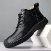 38-48 Mens Handmade Genuine Leather Boots Comfortable Ankle Boots for Men Casual Shoes Outdoor Tooling Shoes