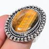 Natural Tiger Eye Gemstone Handmade 925 Sterling Silver Jewelry Ring Size 9 n4G64