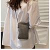 Fashionable Retro Phone Bag Woven Texture Mini Shoulder Crossbody Bag Casual Solid Color Change Storage Bag for Women