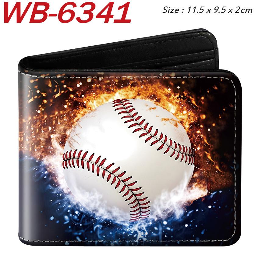 Sports Ball Bifold Wallet Football Basketball Rugby Pattern Student Coin Purse Card Holder Leather Short 1pcs