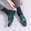 Мужские зеленые мокасины, деловые черные кожаные туфли, офисная обувь, повседневная обувь для выпускного вечера, смокинга, вечерние туфли, большой размер