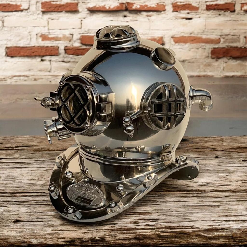 Хромированный водолазный шлем ВМС США, шлем для глубоководных водолазов, морской подарок