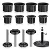 8/12Pcs Umbrella Stand Tube Pipe Sleeve with Hand Knob Tightening Screw Heavy Duty Umbrella Pole Mount Base Insert Holder Replacement Accessories