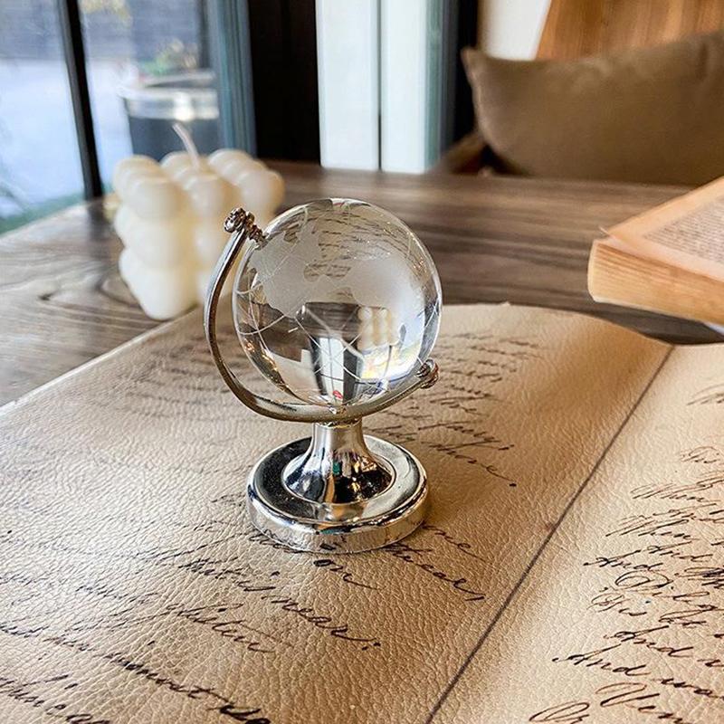 Ins Mini Globe Transparent Earth Globe Ball Miniature Ornament Educational Toys Home Decor Gift Office Decoration