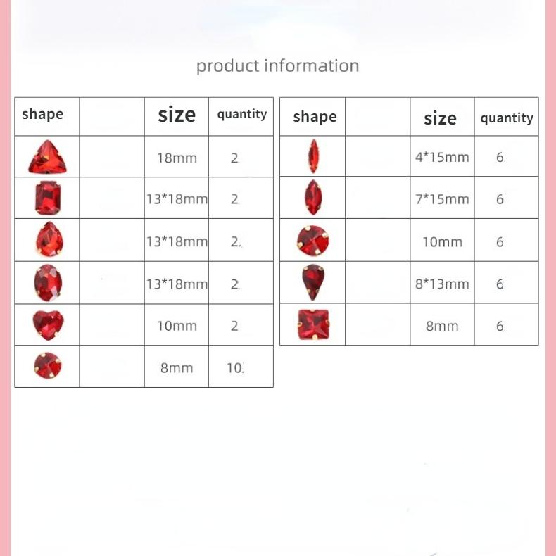 50 шт., пришивные стразы с когтями, хрустальные стразы с плоской задней частью, металлические зубцы, стразы, акриловое стекло, швейные драгоценные камни